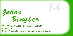 gabor bingler business card